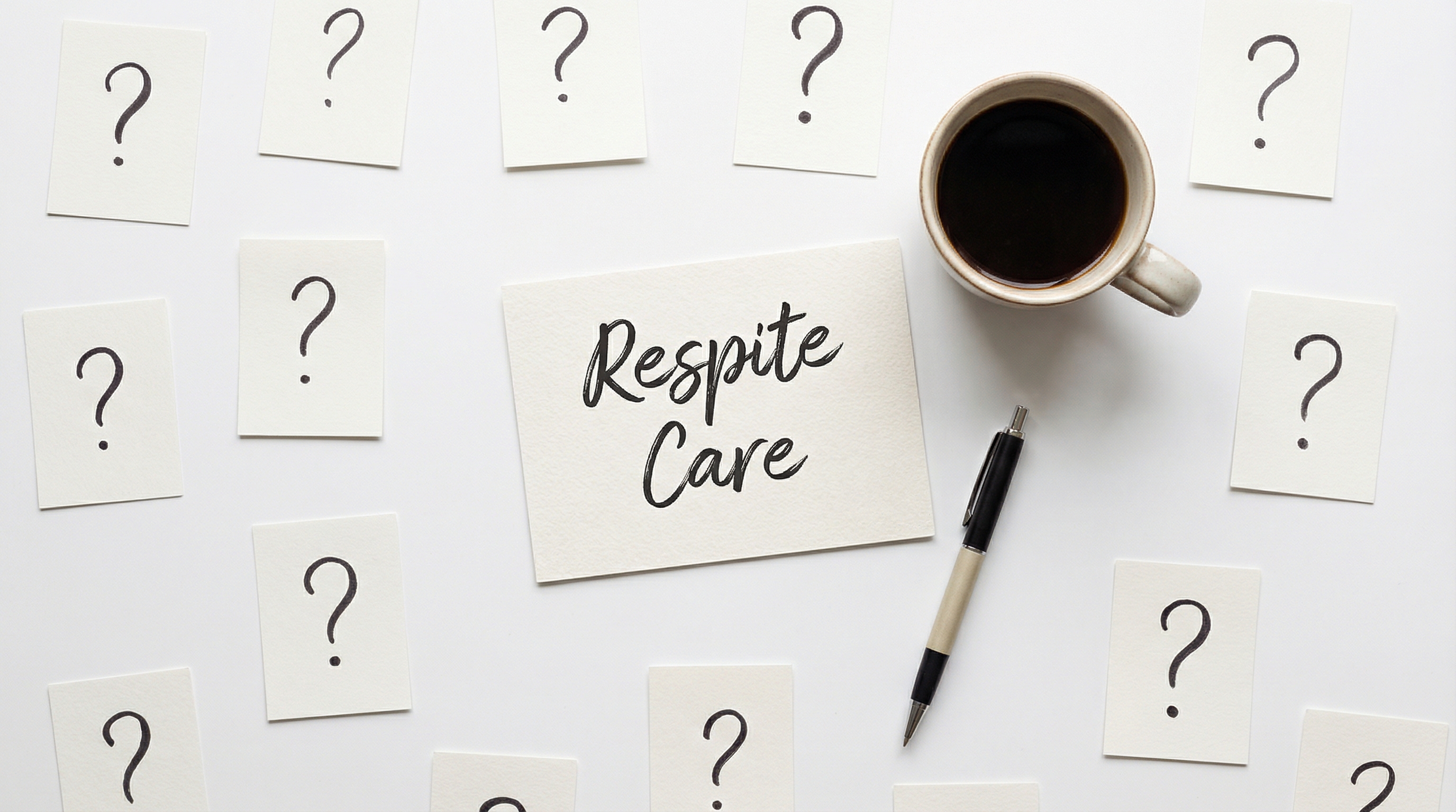 Family caregiver reading information and frequently asked questions about respite care services